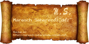 Maresch Seherezádé névjegykártya